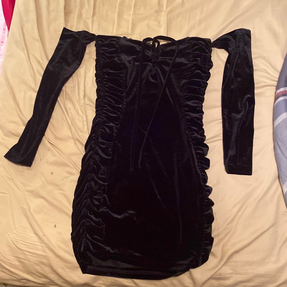 Black velvet dress